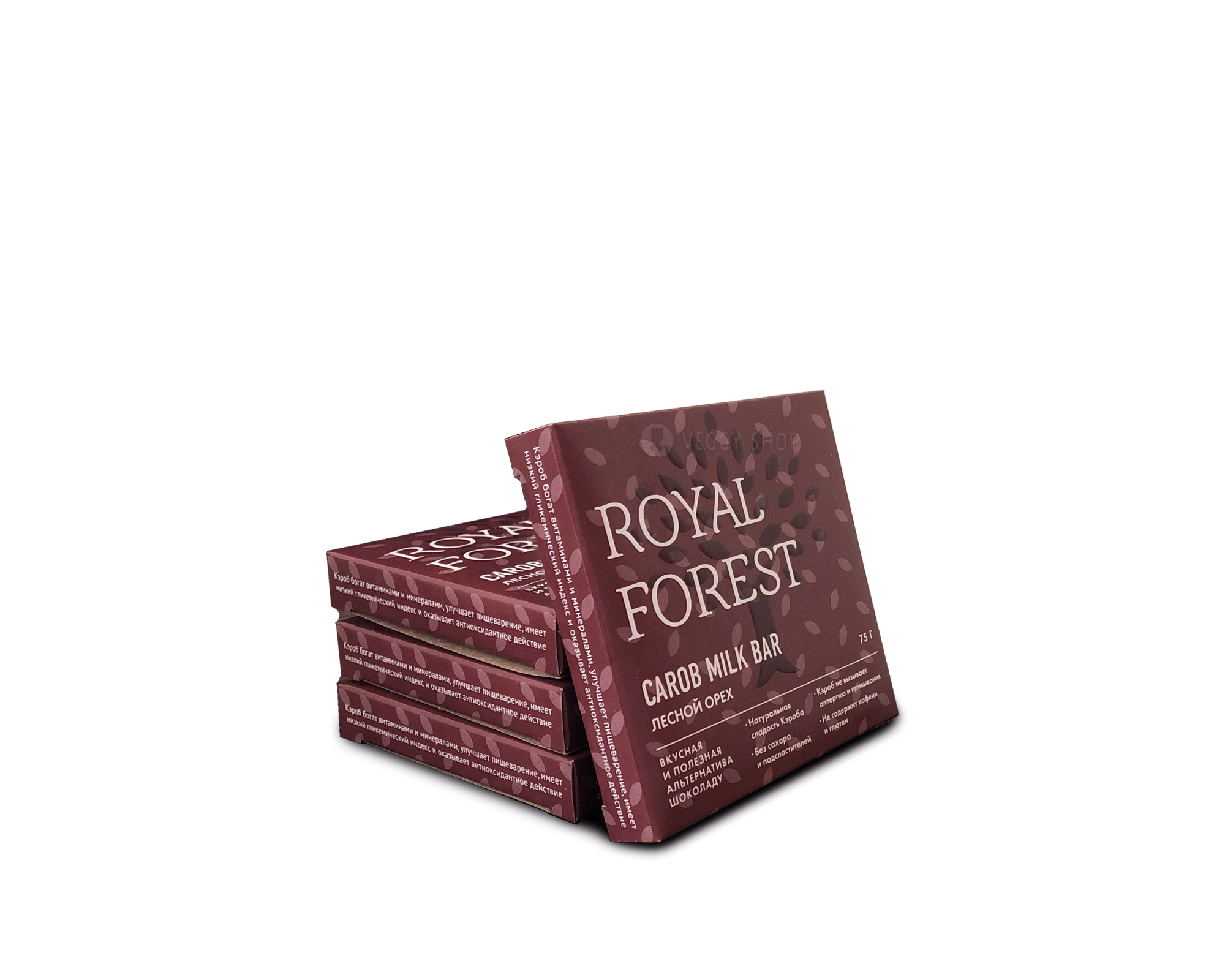 Шоколад (CAROB MILK BAR) фундук "Royal Forest" 75 г
